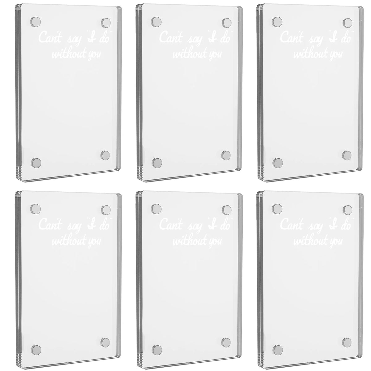 Magnetic Acrylic Photo Frames 6pc Set – Bridesmaid Wedding Gift Magnetic Photo Frame Nixie 6Pcs 6x9cm