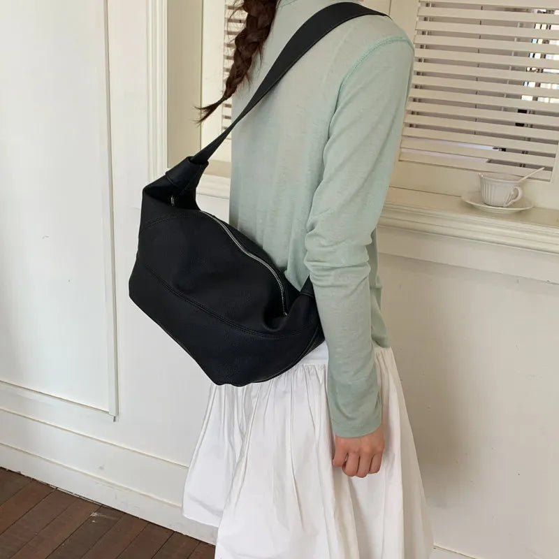 Nixie Minimalist Large Crossbody Shoulder Bag for Women Crossbody Shoulder Bag Nixie Black