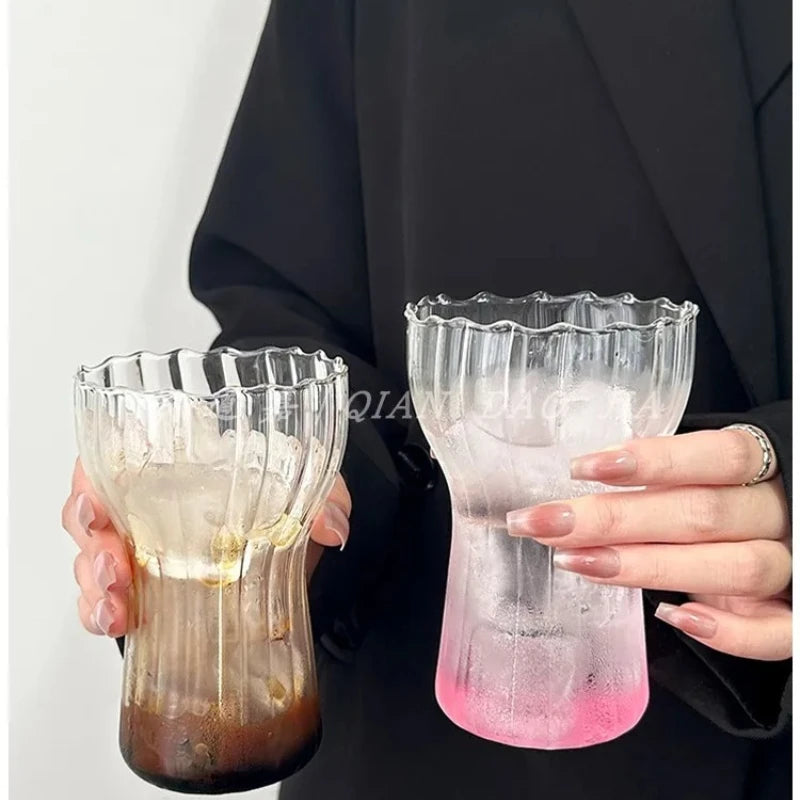 Retro Nordic Wide-Mouth Heat-Resistant Glass Cup | Coffee & Juice Glass Drinkware Cup Nixie