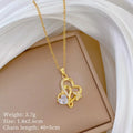 Butterfly Pendant Necklace Women | Copper Zircon Stainless Steel Pendant Necklace Nixie XL2606-471