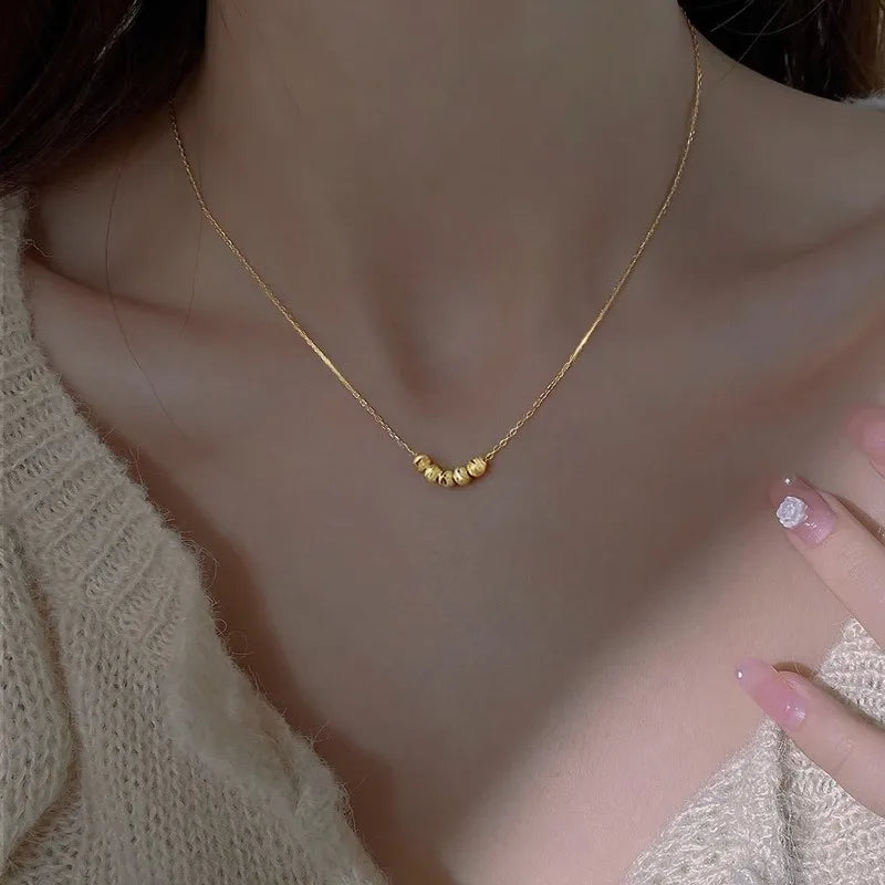 Five Fortunes Lucky Bead Clavicle Chain Necklace | Women Chain Necklace Nixie