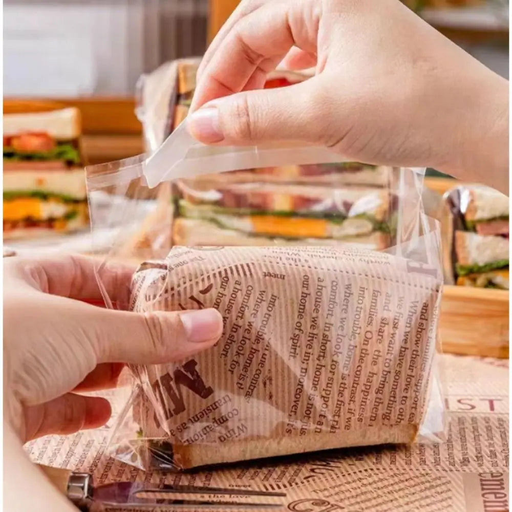 100PCS Transparent Self-Seal Sandwich Bags – Food Grade Food Storage Bags Nixie