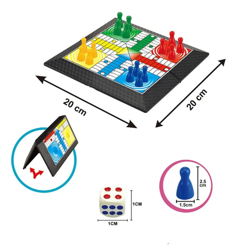 Foldable Ludo & Snake Board Game Set – Kids Family Toy Board Game Set Nixie
