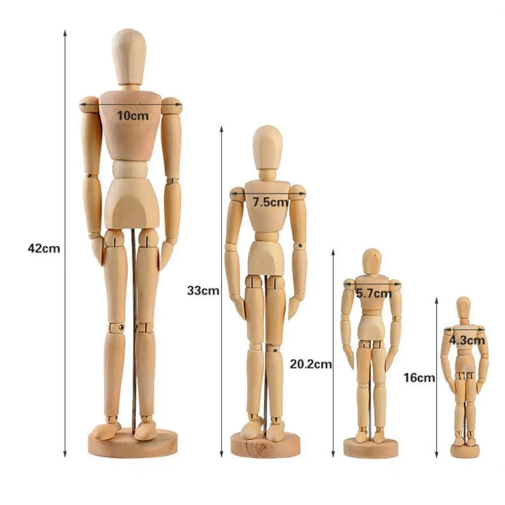 Poseable Wooden Artist Mannequin – Multiple Sizes Drawing Figure Artist Drawing Mannequin Nixie