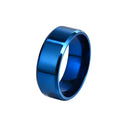 8mm Stainless Steel Plain Band Ring – Unisex Gold Silver Black Blue Plain Band Ring Nixie WHITE 6