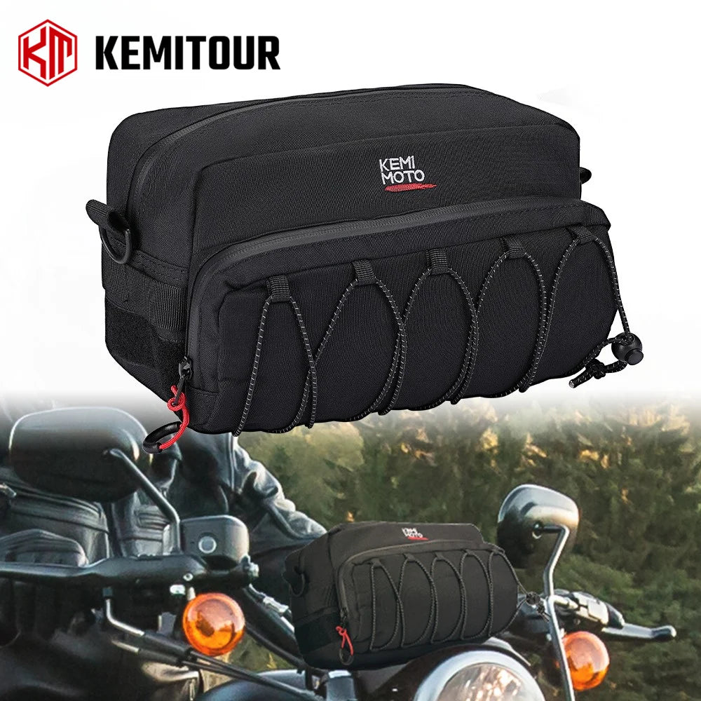 KEMITOUR Motorcycle Handlebar Bag – Sissy Bar Fork Pouch Motorcycle Handlebar Bag Nixie