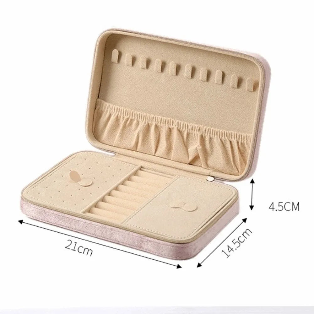 Velvet Jewelry Box with Zipper & Removable Dividers Velvet Jewelry Box Nixie
