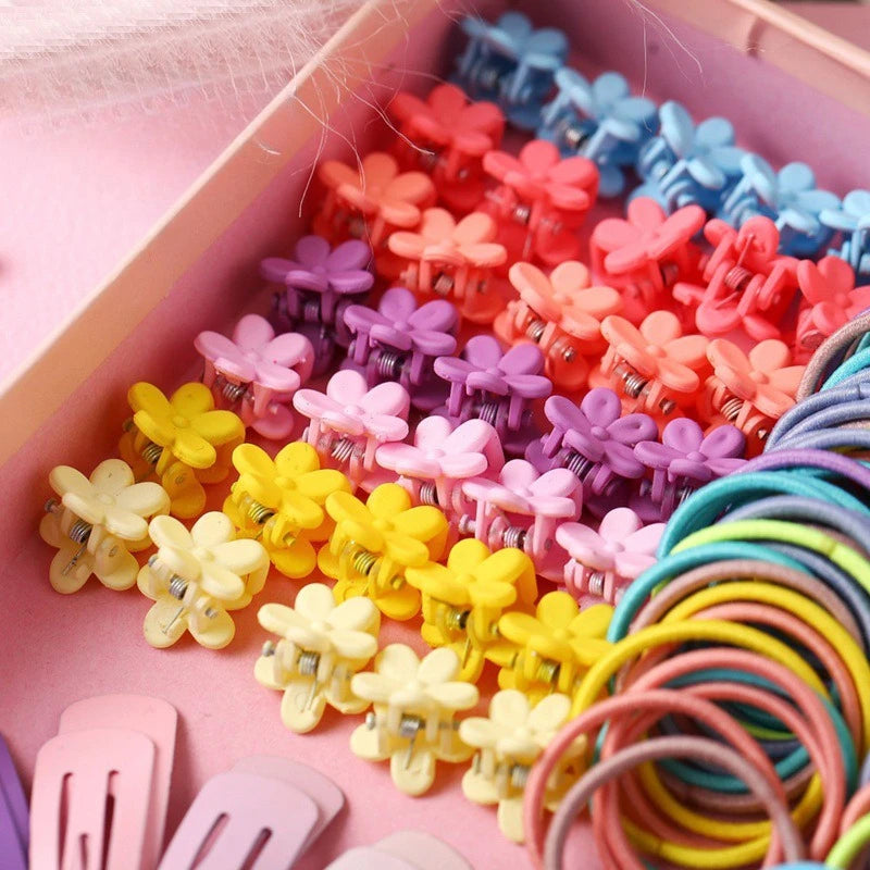 Kids Bow & Flower Elastic Hair Bands Set – No-Snag, Colorful Kids Hair Bands Set Nixie