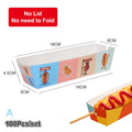 100pcs No-Fold Hot Dog Paper Boxes – Disposable Food Trays Disposable Food Tray Nixie A