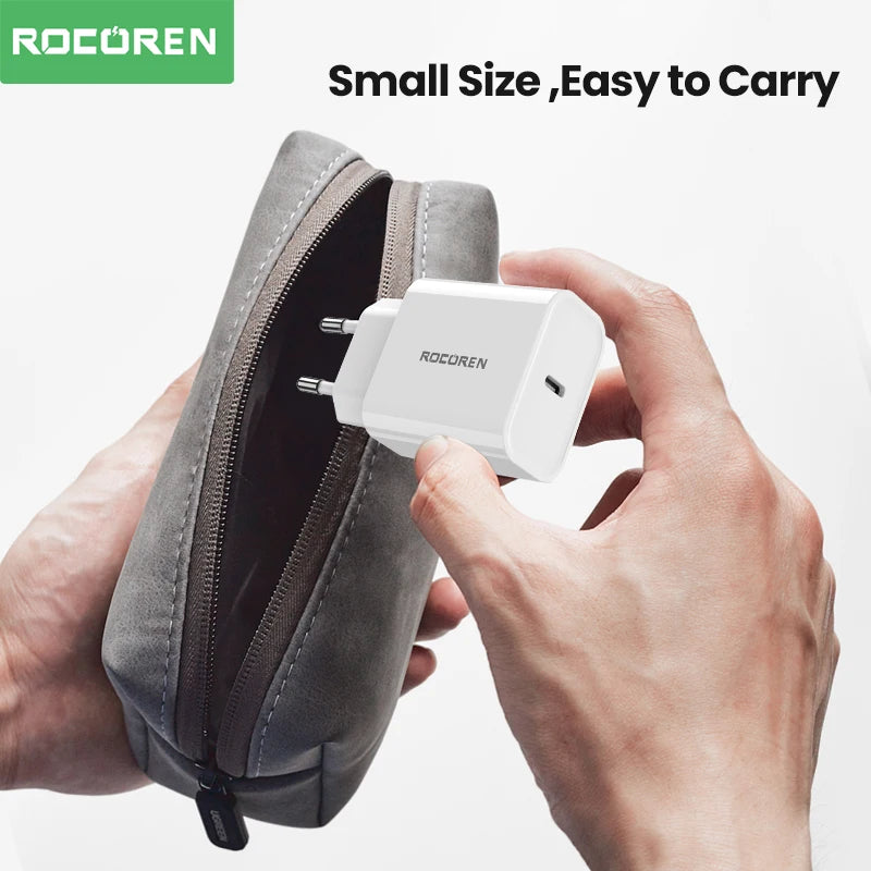 Rocoren 20W GaN USB-C Fast Charger PD3.0 QC3.0 – iPhone & Android GaN USB-C Charger Nixie