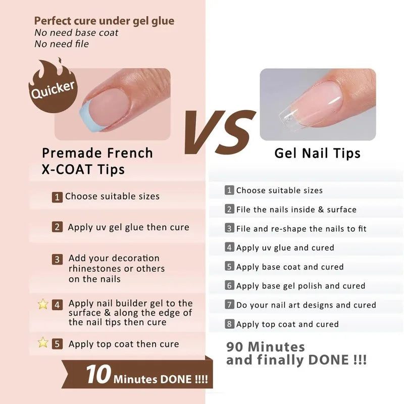 150pcs Press On Nails Set – 6 Colors Almond French Tips Press On Nails Nixie