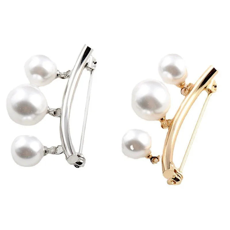 Pearl Pendant Brooch Unisex Corsage Pin – Gold & Silver Fashion Brooch Pin Nixie
