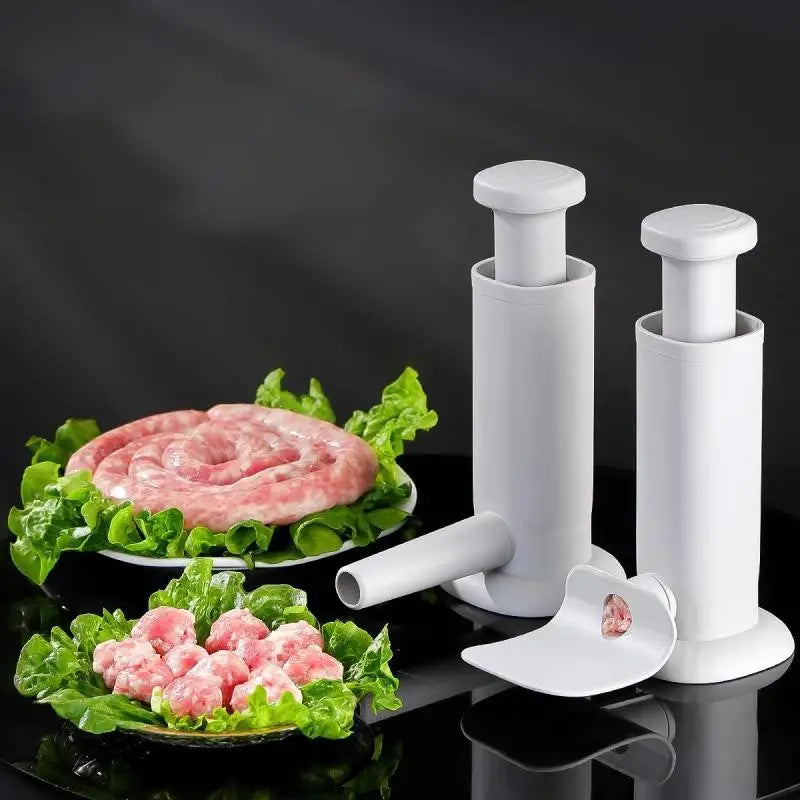 2-in-1 Manual Sausage Maker & Meatball Stuffer | Kitchen Tool Sausage Stuffer Nixie one size