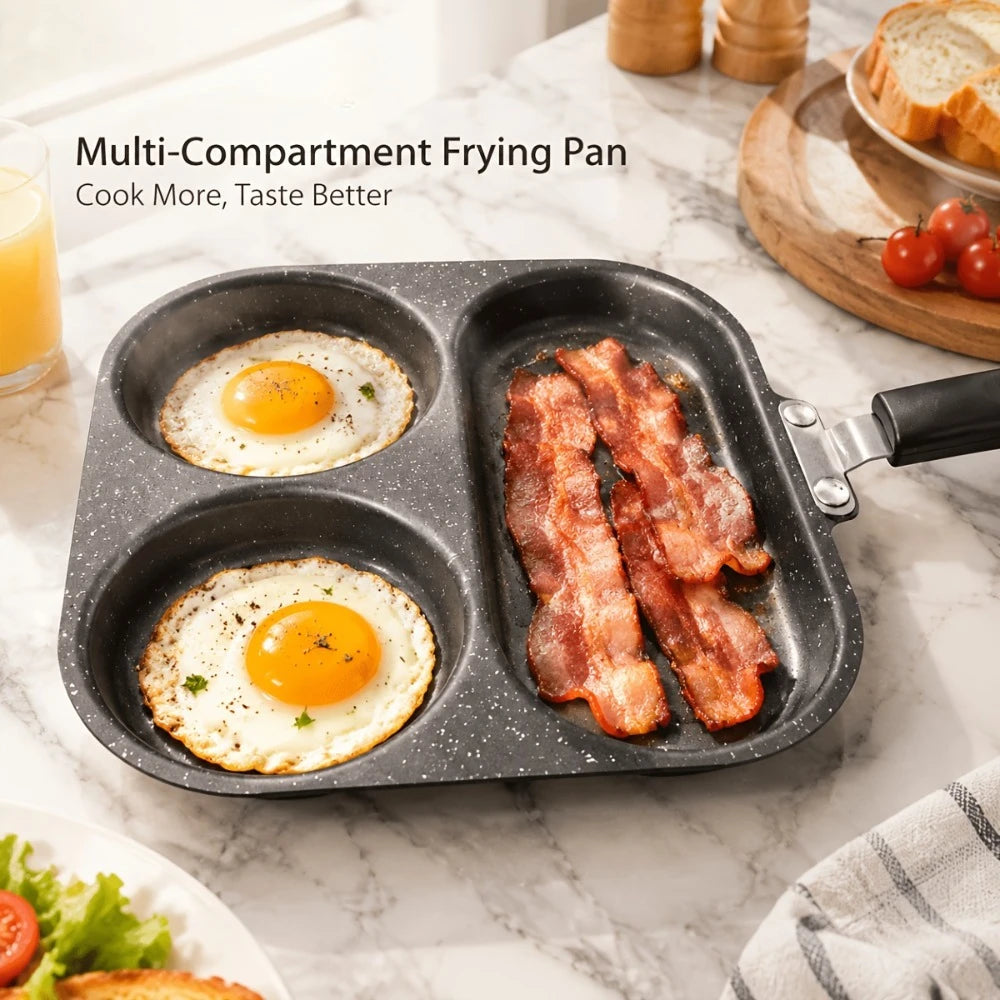 3-in-1 Non-Stick Divided Breakfast Skillet – Egg & Bacon Pan Divided Breakfast Skillet Nixie