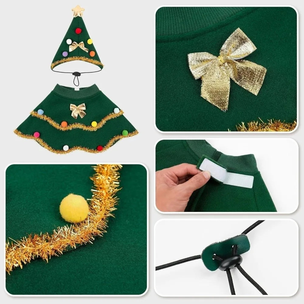 Christmas Pet Costume – Dog & Cat Cloak & Hat Set | Nixie Pet Costume Set Nixie