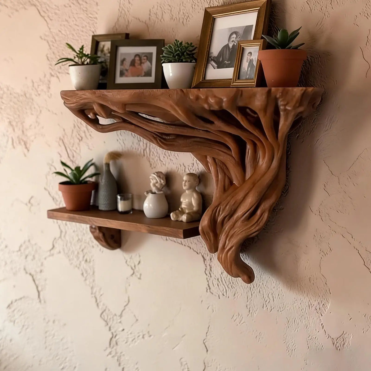Tree Root Shaped Bohemian Floating Wall Shelf | Retro Décor
