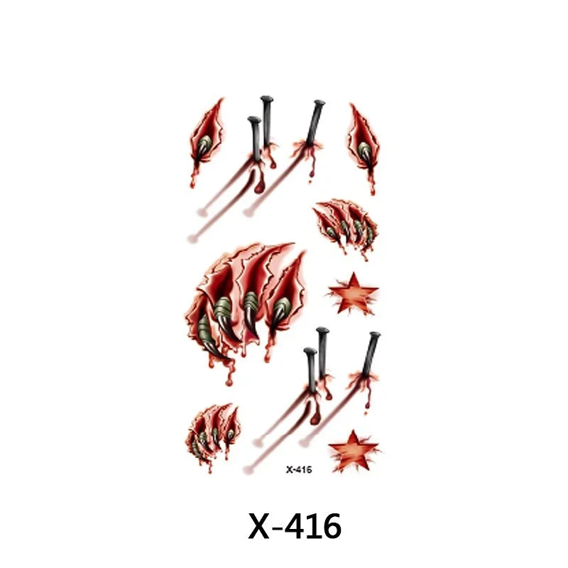 Halloween Scar Spider Temporary Tattoo Stickers – 40 Designs Temporary Tattoo Sticker Nixie