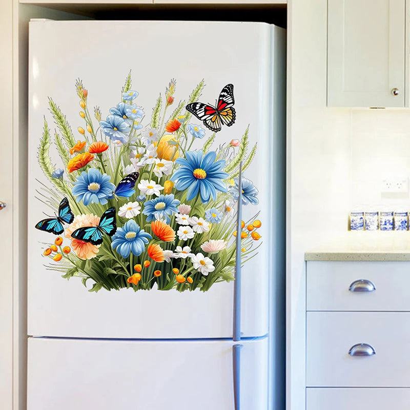 Butterfly Flower Waterproof Toilet Seat Decorative Sticker Decorative Wall Sticker Nixie