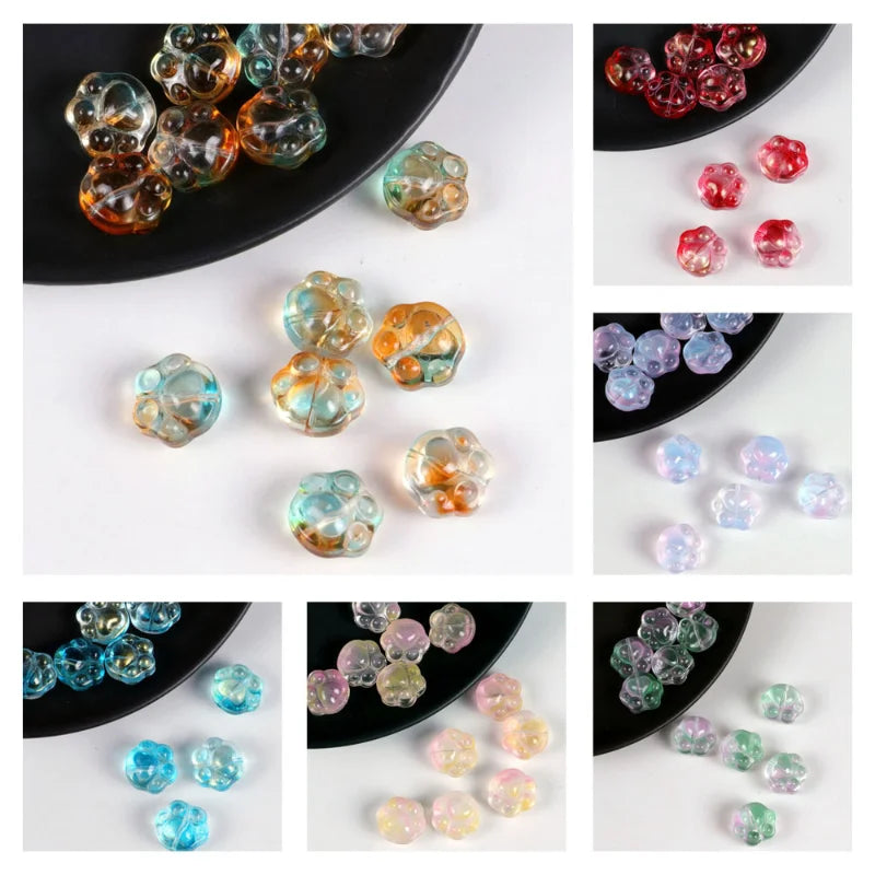 20pcs Cat Claw Glass Beads 13x15mm DIY Jewelry Making DIY Jewelry Beads Nixie