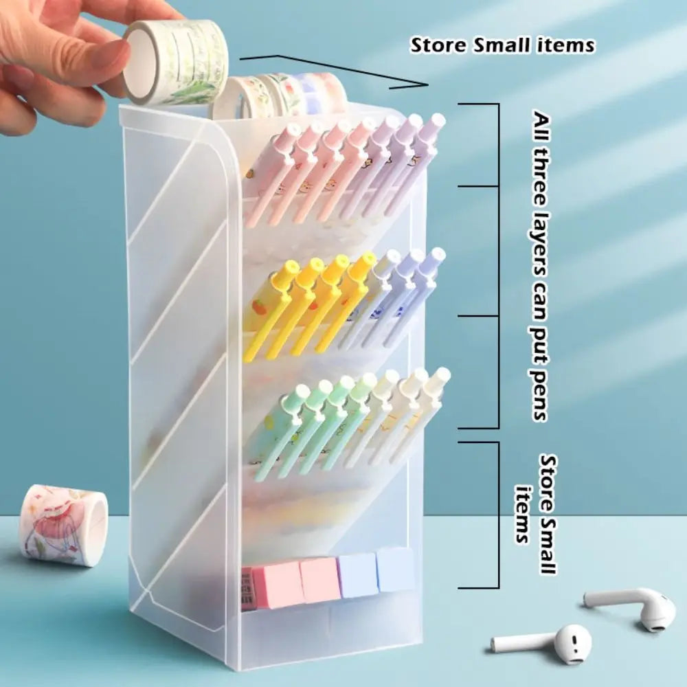 Diagonal Pen Holder Large Capacity Desktop Organizer Multi-Size