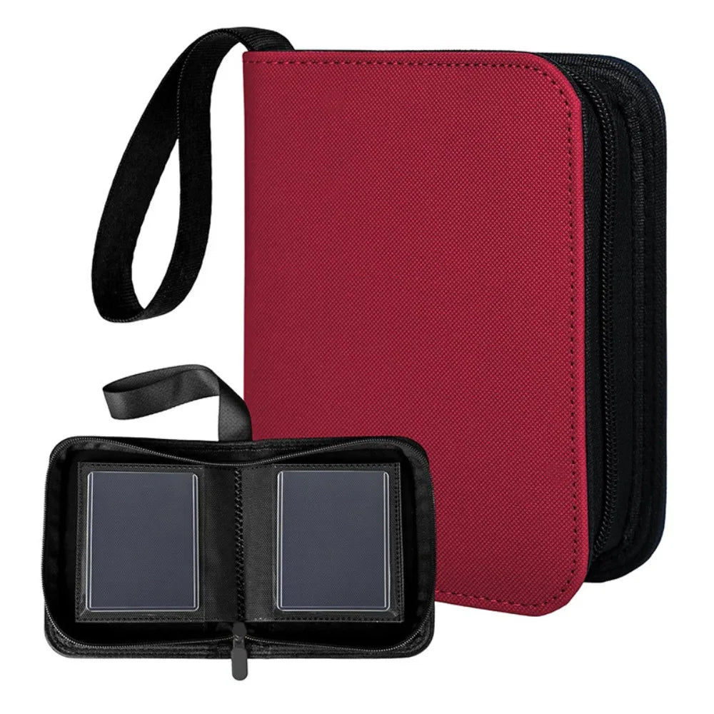 40-Pocket Mini Trading Card Binder – Diamond Leather Album Trading Card Album Nixie Red