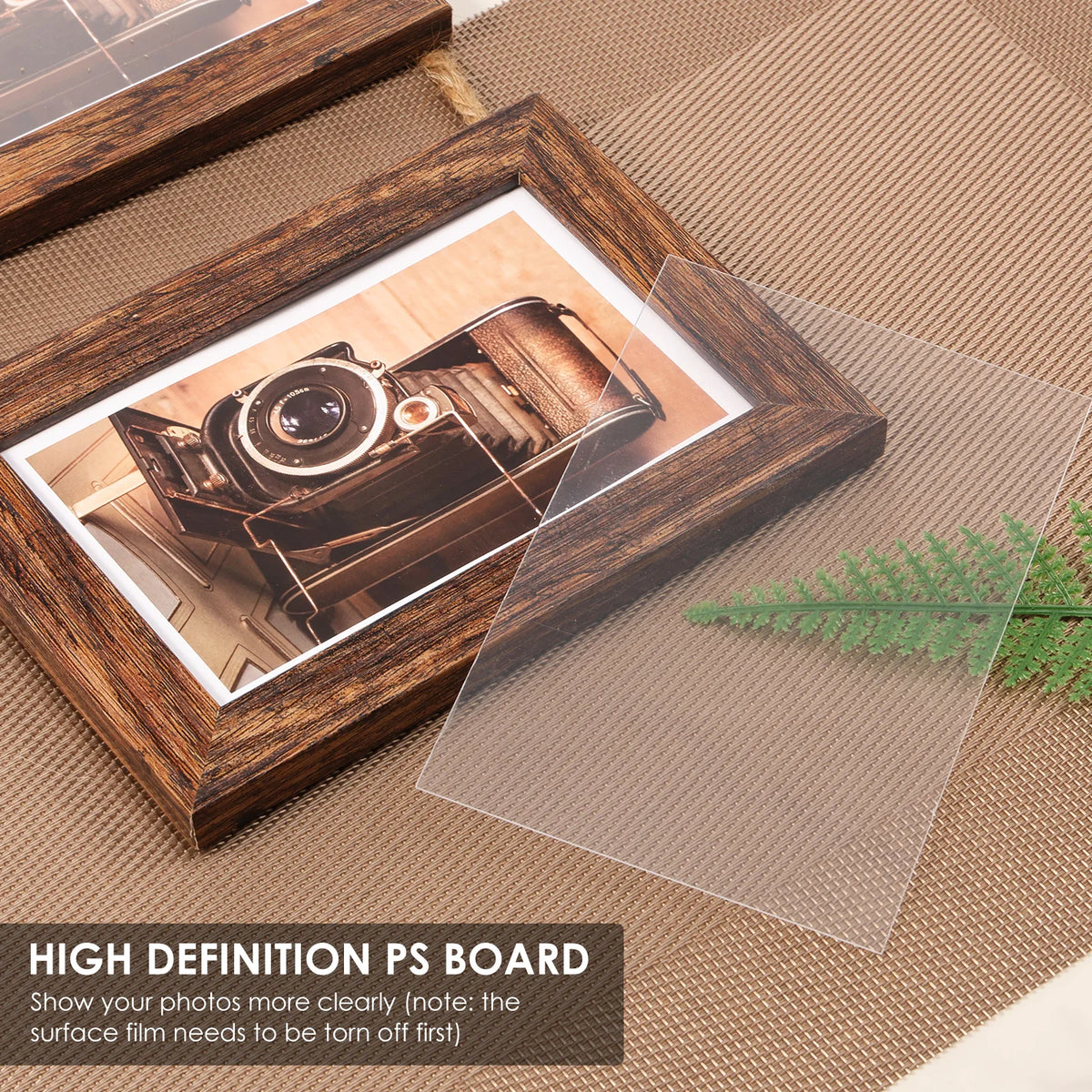 4-Pack Triple Wall Hanging Collage Photo Frames – Rustic Wood