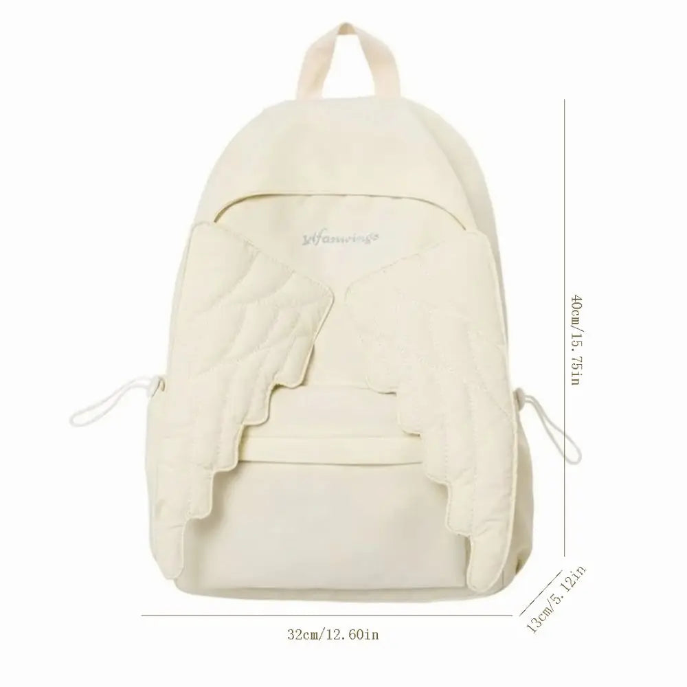 Angel Wing Y2K Embroidered Backpack – Lightweight Nylon Bag