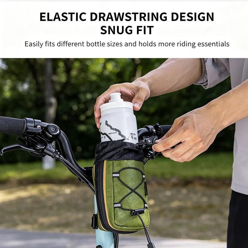 ESLNF Recycled Tire Bike Handlebar Water Bottle Bag – MTB Bike Handlebar Bag Nixie