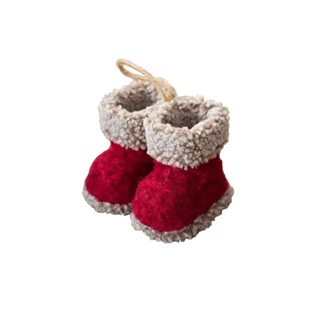 Knitted Plush Christmas Boot Ornaments – Mini Cozy Shoe Pendants Christmas Tree Ornament Nixie