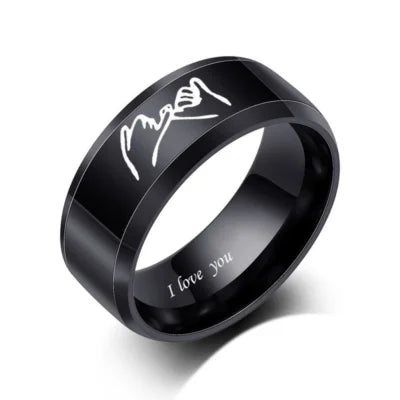 I Love You Crystal Statement Ring – Zinc Alloy, Sizes 6–11 Crystal Cocktail Ring Nixie 8 BJZ-461-Black-