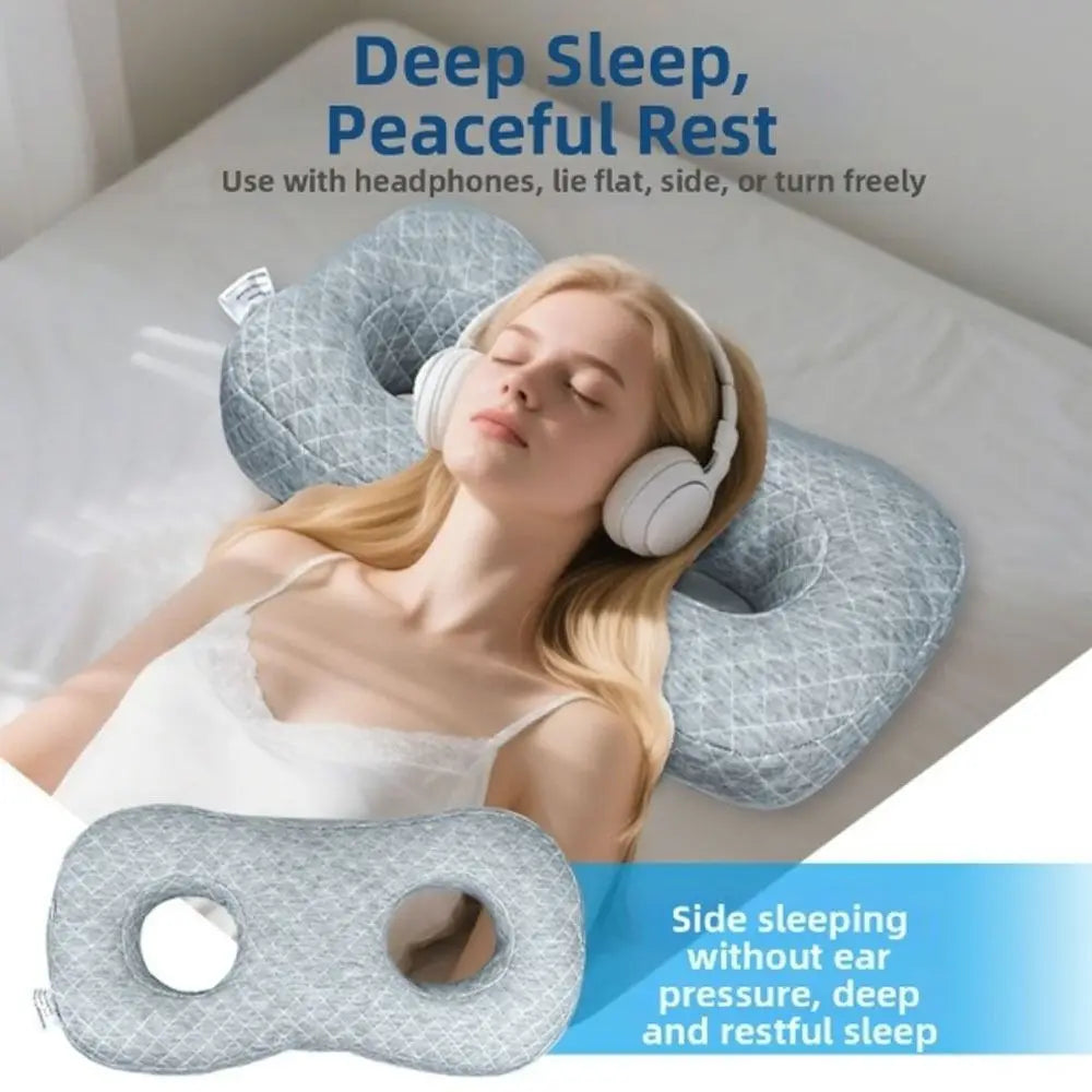 Ear Piercing Pillow – Dual Holes, Memory Foam Side Sleeper
