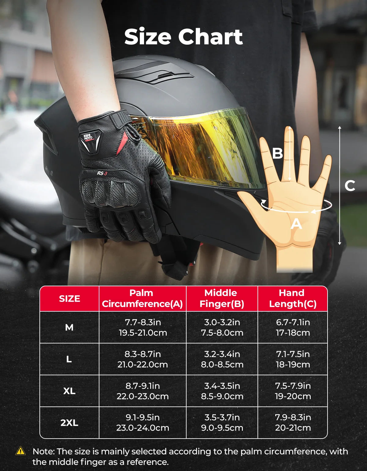 KEMITOUR Men's CE Leather Motorcycle Gloves | Carbon Touch Screen Motorcycle Gloves Nixie