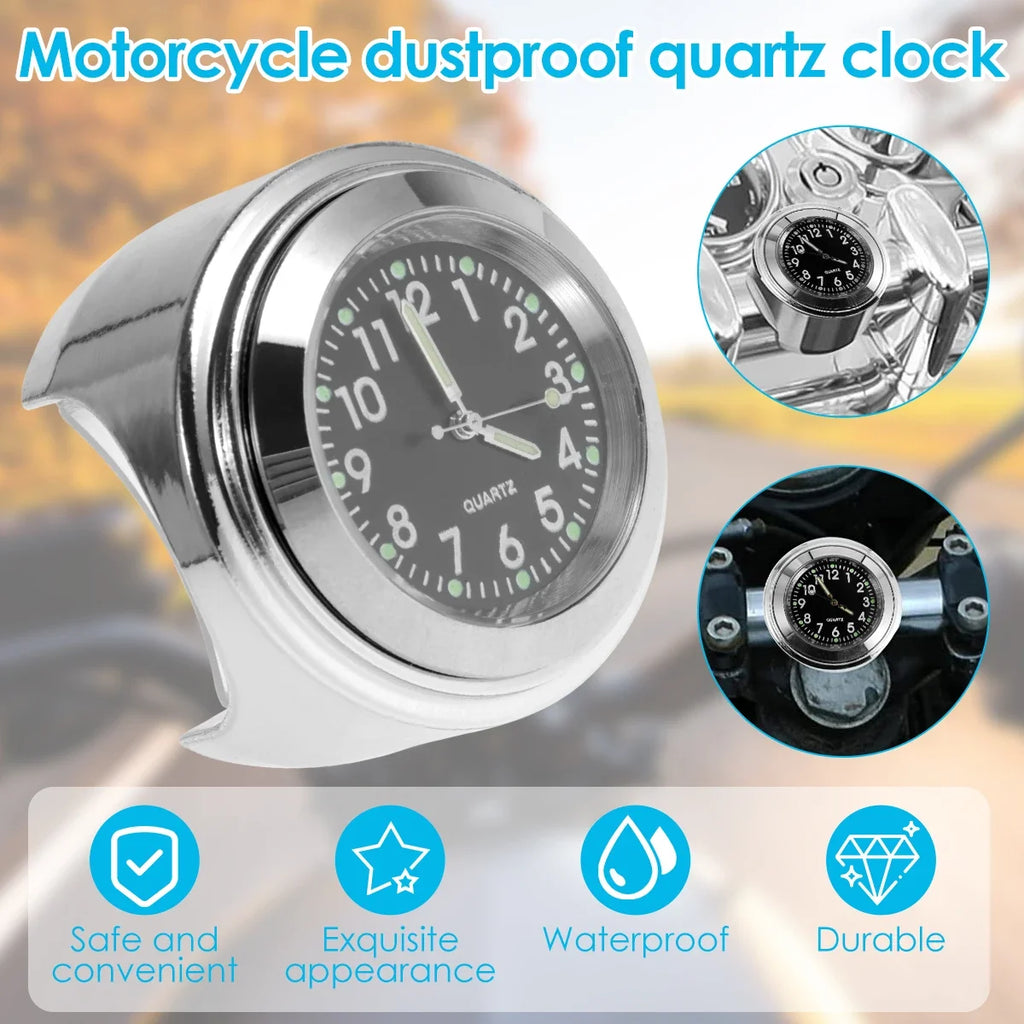 Motorcycle Handlebar Clock – Waterproof Night Luminous Watch