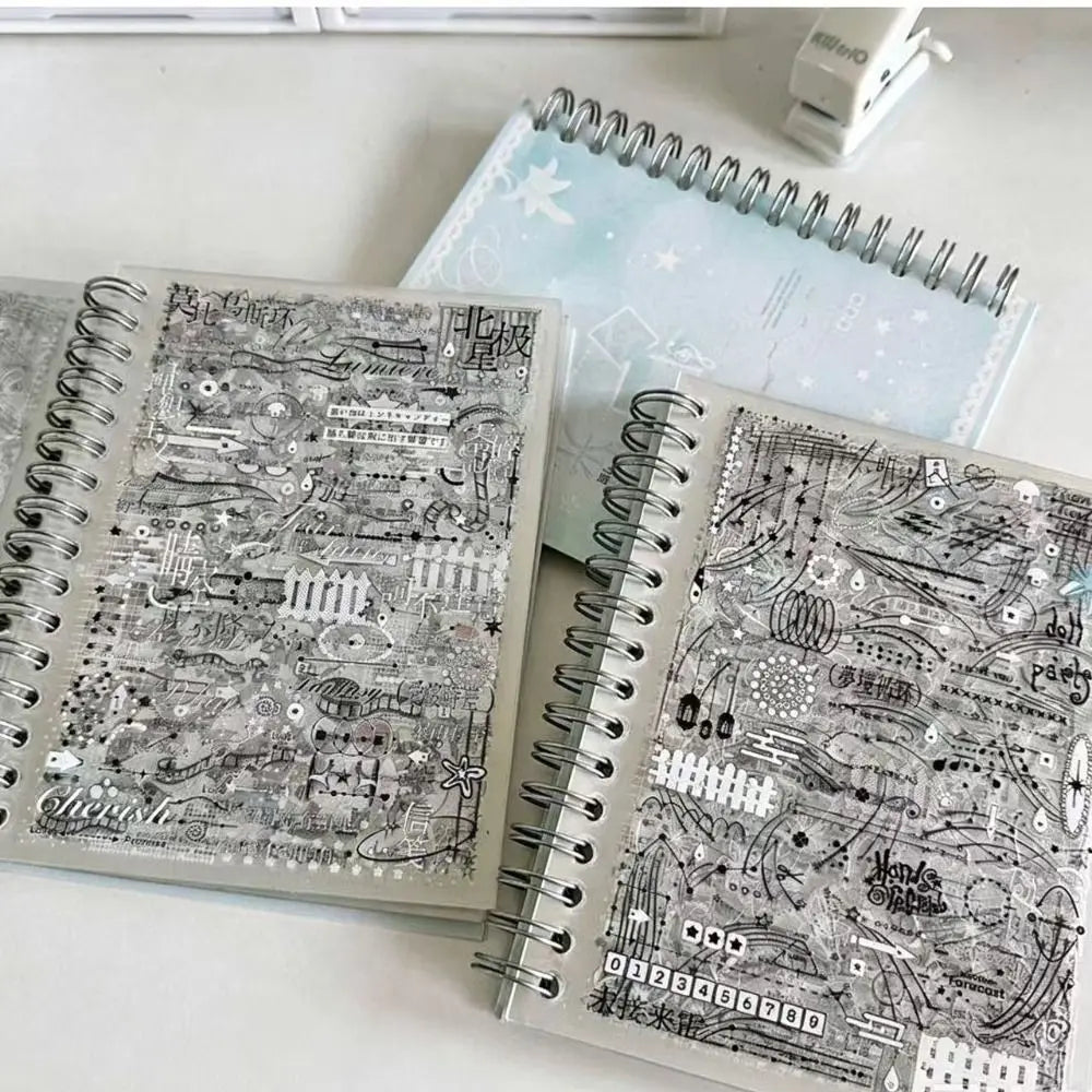 32-Sheet Floral PET Sticker Book – Spiral Bound Journal Stickers Sticker Book Nixie