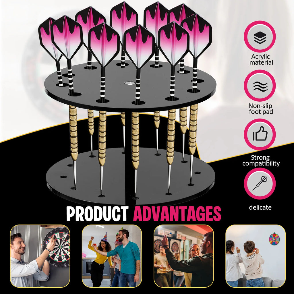 Acrylic Dart Holder Stand – 12-Dart Tabletop Display Rack