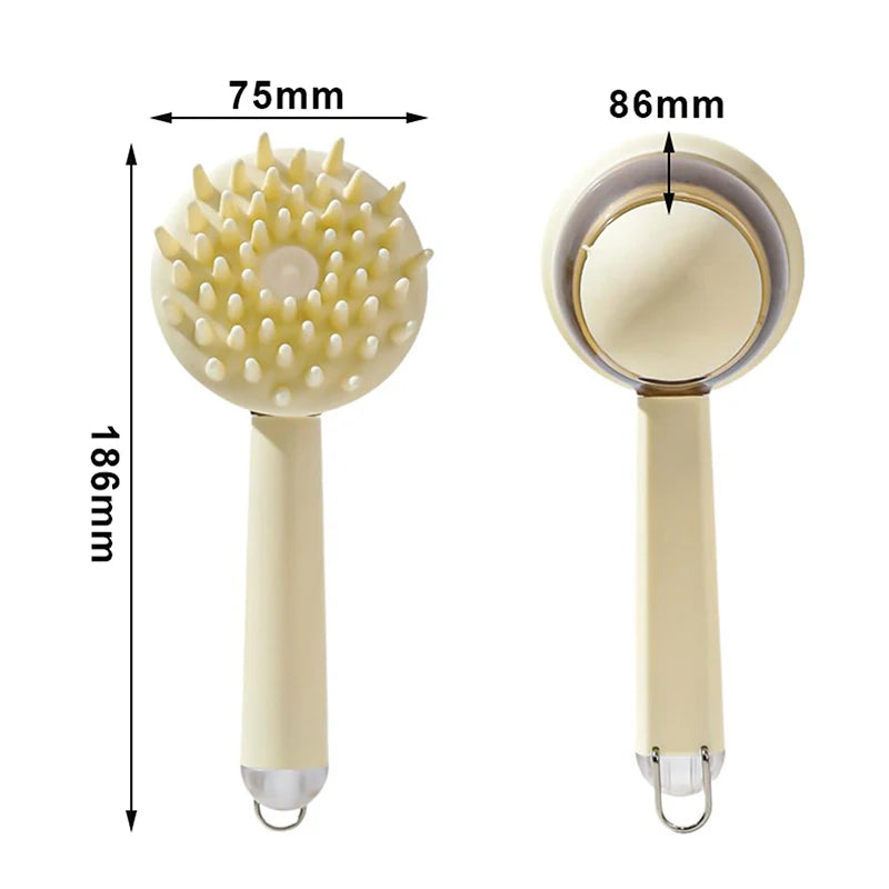 2-in-1 Pet Bath Brush & Shampoo Dispenser for Dogs & Cats