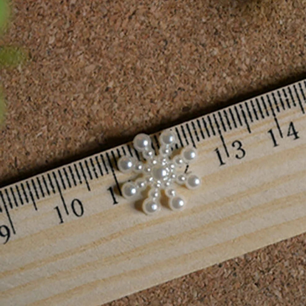 100pcs Pearl Resin Snowflake Flatbacks 12mm – DIY Craft Decor