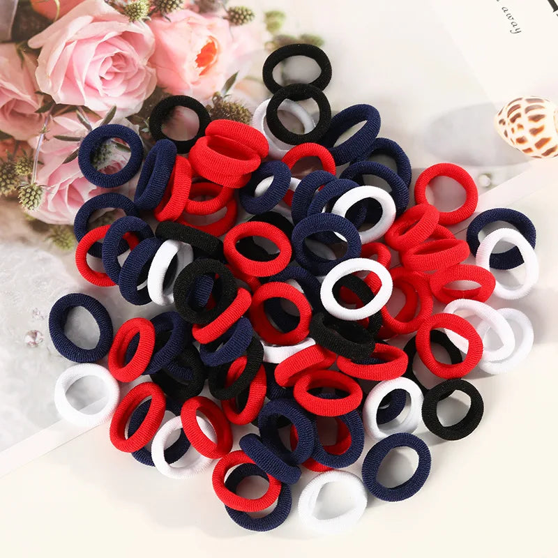 100pcs Mini Elastic Hair Ties Multicolor – Gentle & Secure Hold Elastic Hair Ties Nixie Burgundy
