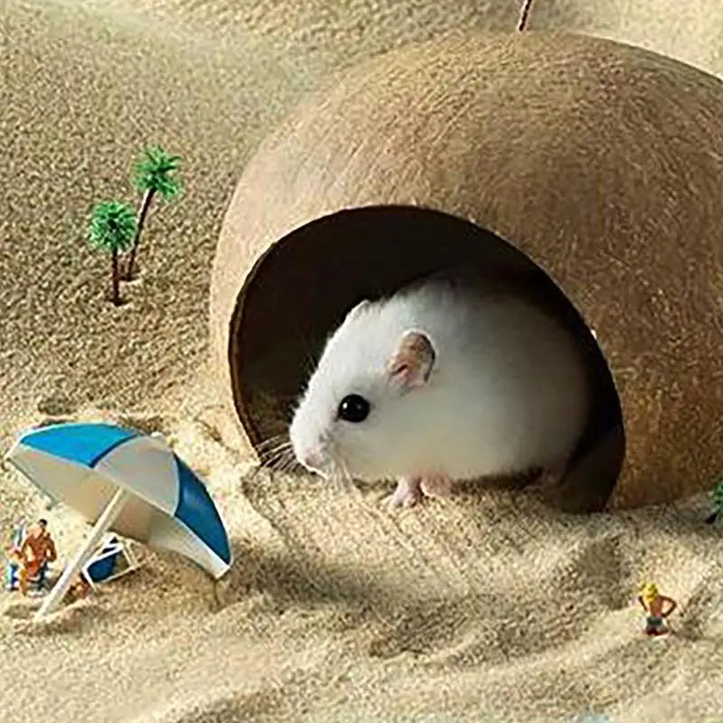 Coconut Shell Reptile Hideout Hut for Aquarium & Terrarium Reptile Hideout Nixie