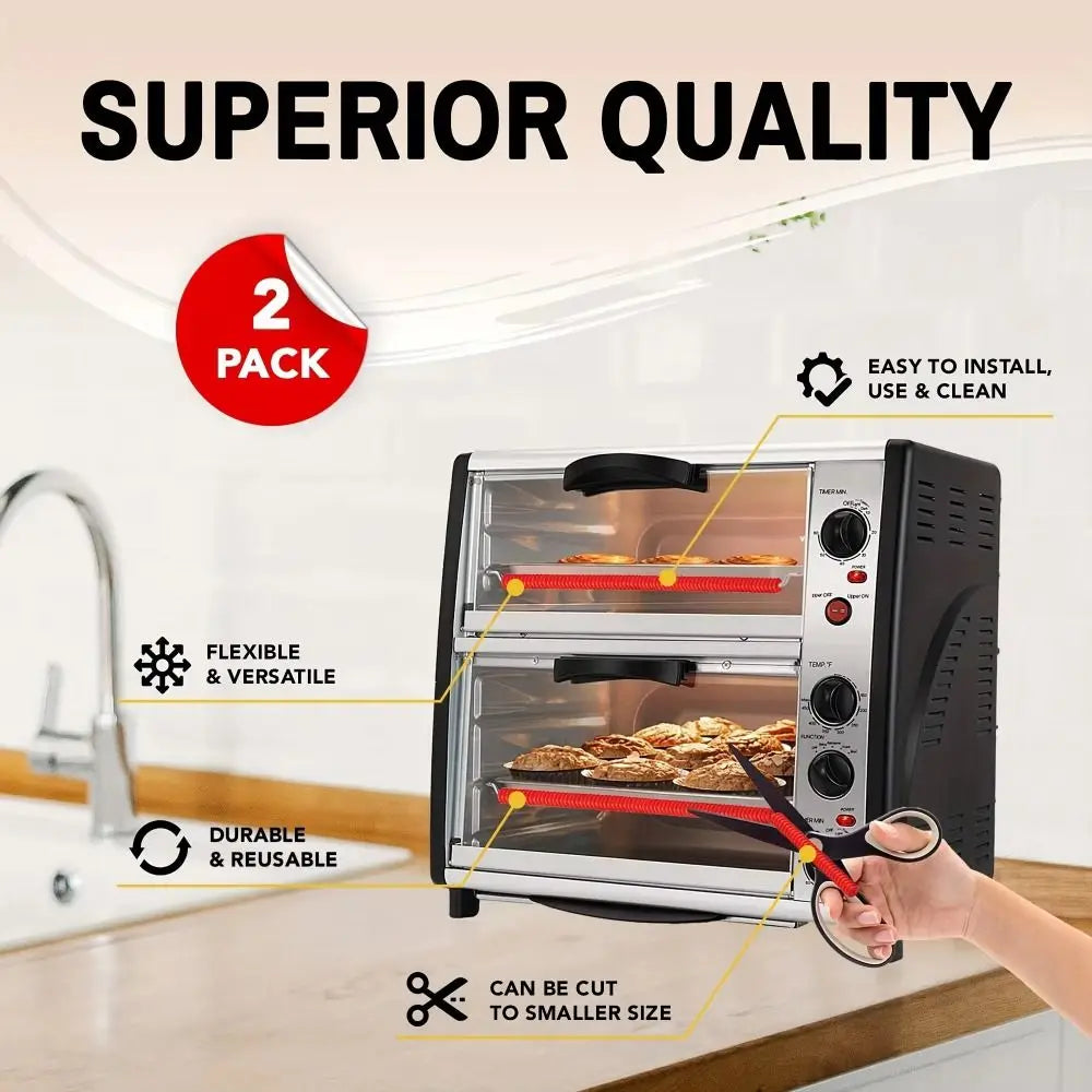 2Pcs Silicone Oven Rack Protectors – Heat-Resistant Edge Covers