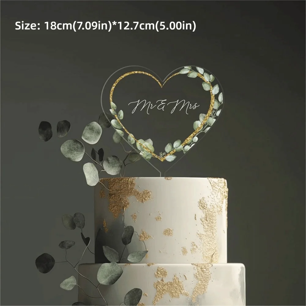 Acrylic Birthday & MR&MRS Wedding Cake Toppers – Floral