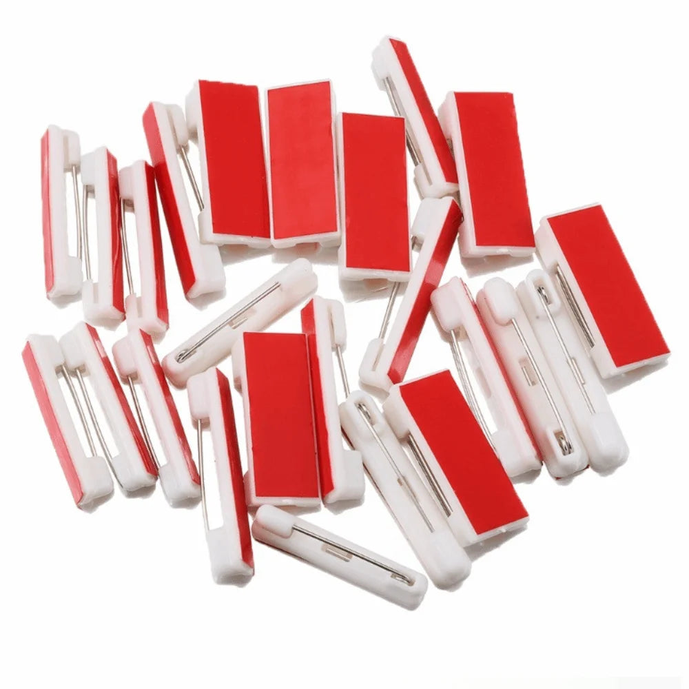 50Pcs Self-Adhesive Plastic Brooch Pins | Multi-Size DIY Badge Brooch Pin Backs Nixie