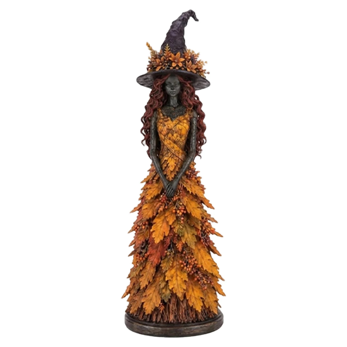 Autumn Witch Figurine Gothic Halloween Resin Sculpture Decor Halloween Figurine Nixie Style A