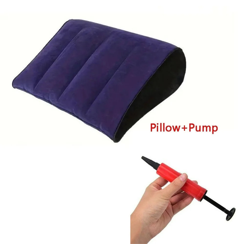 Inflatable Triangle Wedge Pillow – Portable PVC Flocking Cushion Inflatable Wedge Pillow Nixie Triangle-Pump