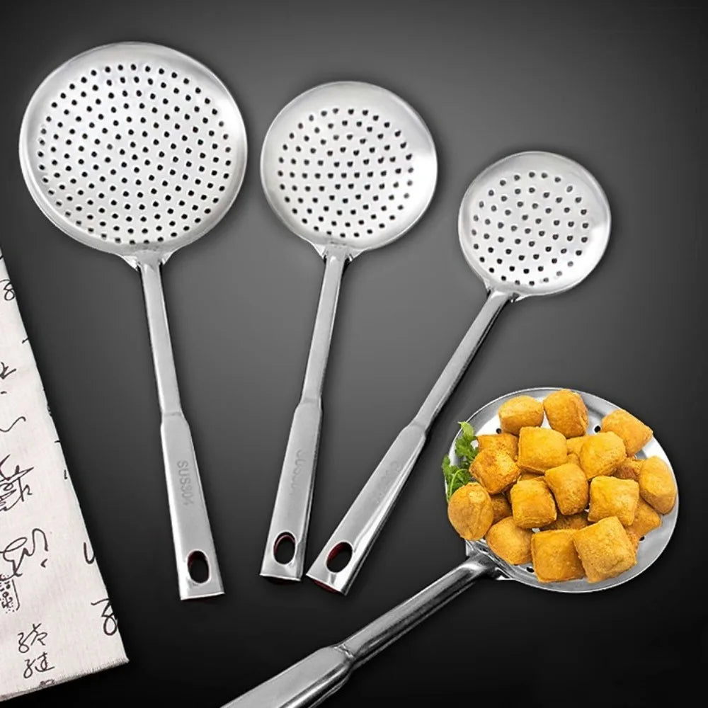 304 Stainless Steel Long Handle Colander Strainer Scoop