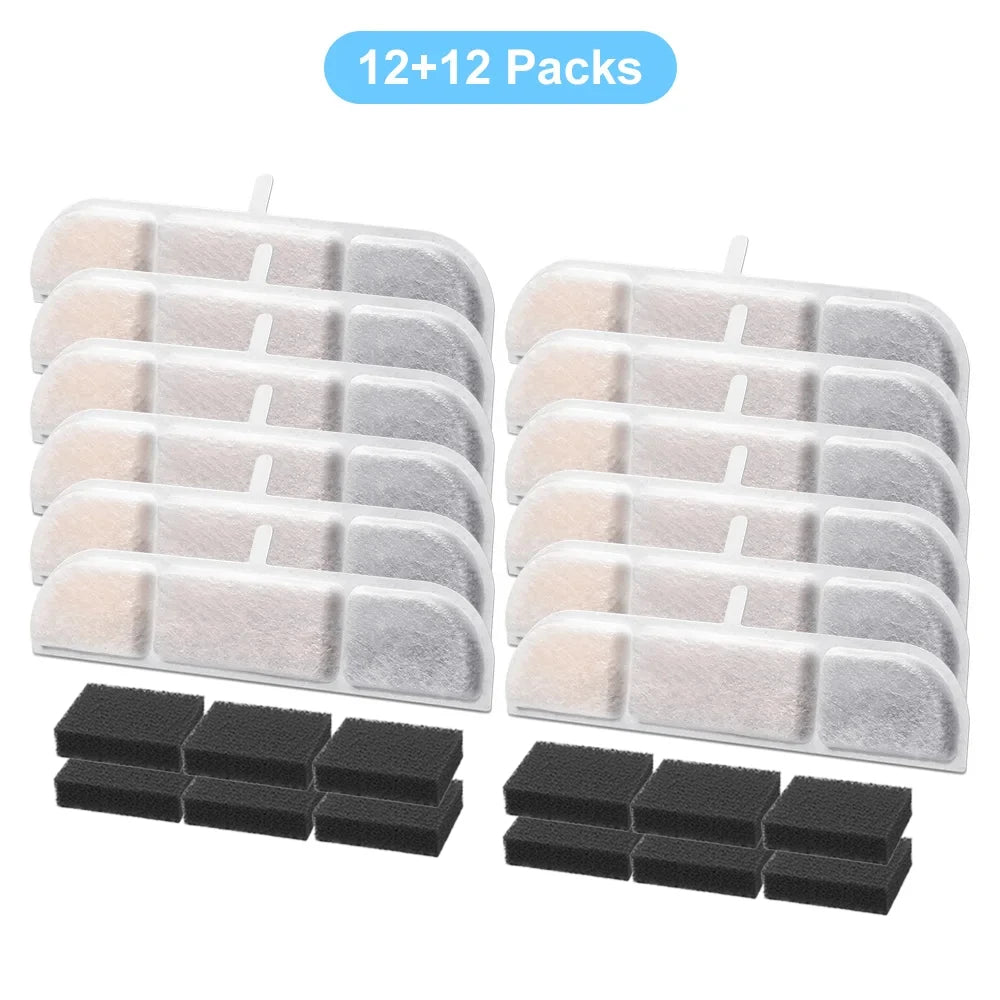 Activated Carbon Filter Cartridge for Cat Fountain WFP6 – 6/12 Pack Cat Fountain Filter Nixie 12packs