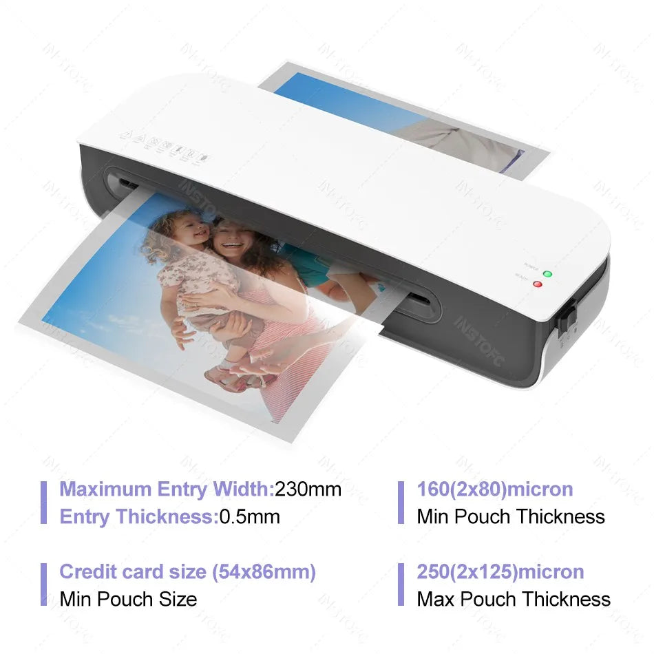 INSTOFC SL289 A4 Laminator Set – Hot & Cold with Pouches Laminator Machine Set Nixie
