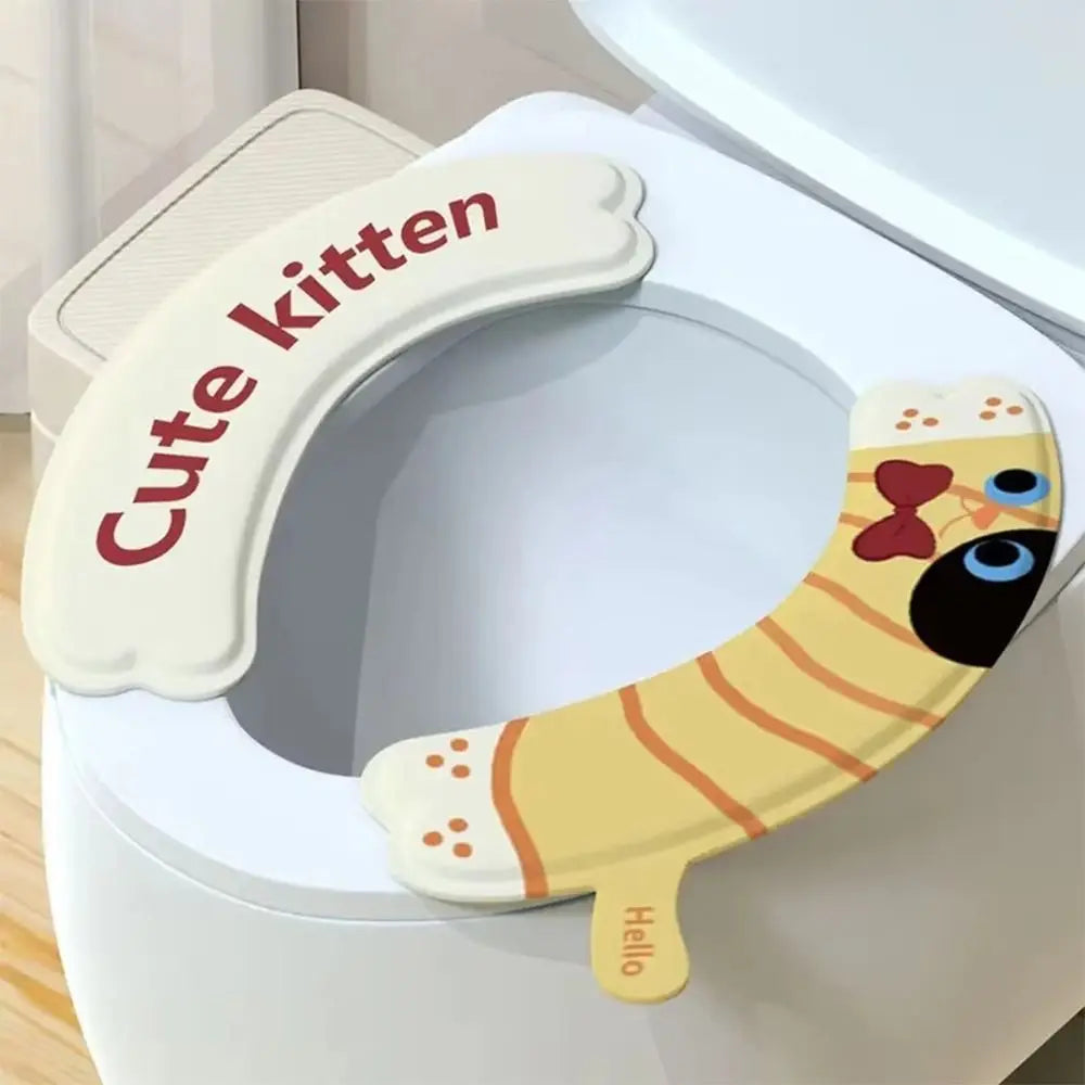2Pcs Waterproof EVA Toilet Seat Covers with Cartoon Sticker Design Toilet Seat Cover Nixie