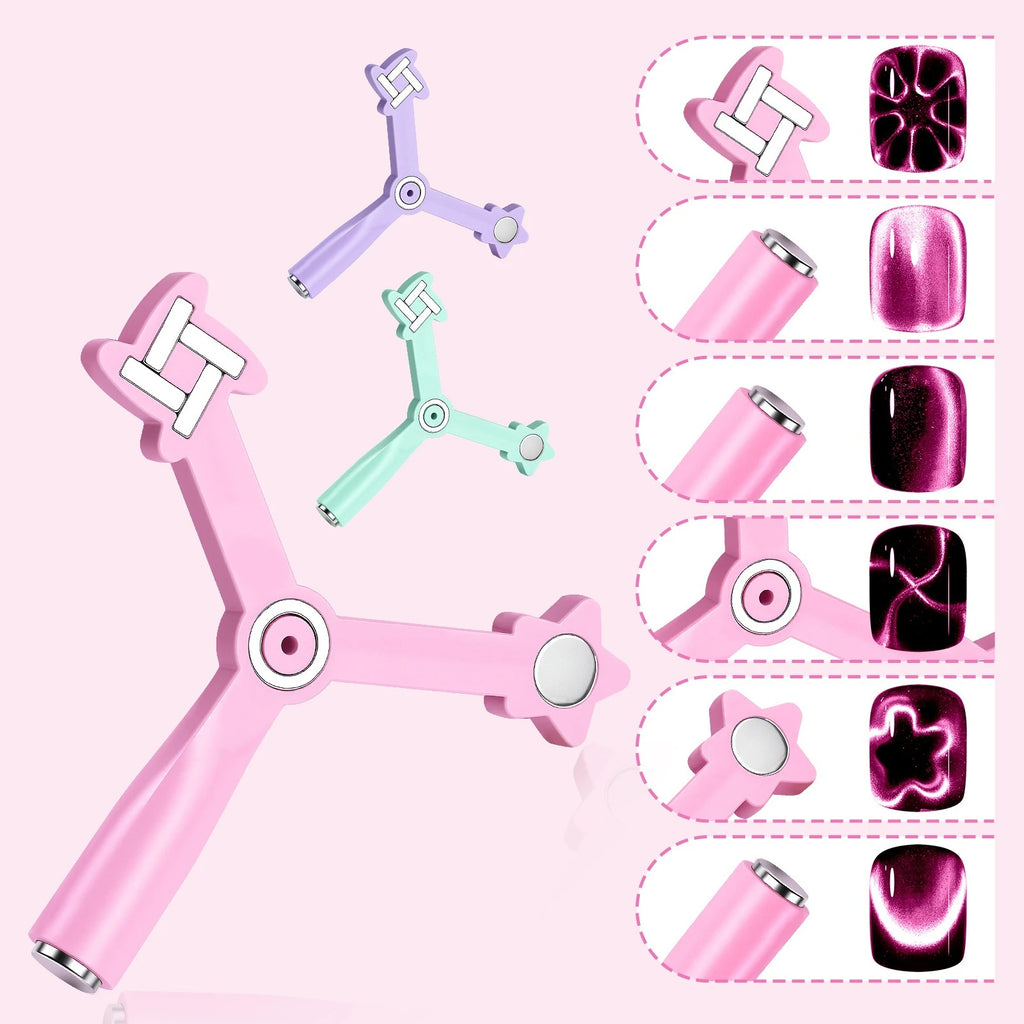 4-in-1 Cat Eye Nail Art Magnet Stick | Glass Bead Gel Tool Nail Art Magnet Tool Nixie