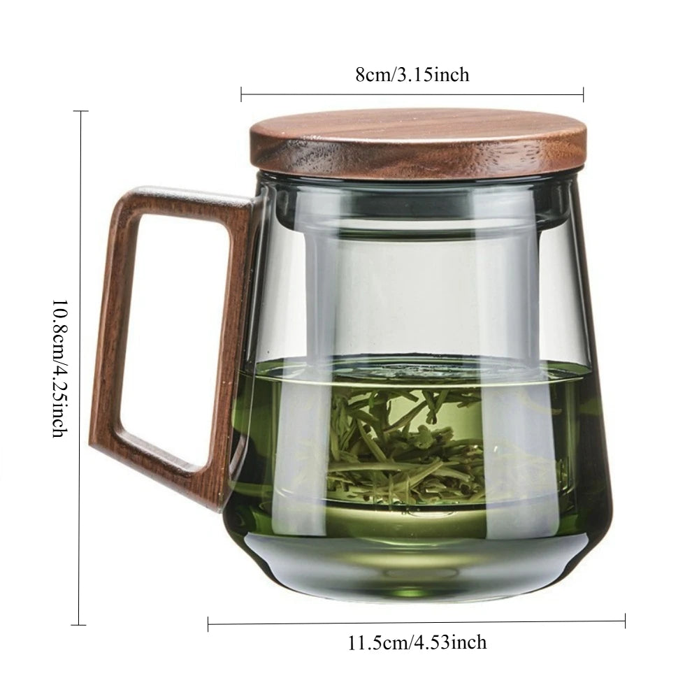 Glass Tea Cup with Lid – Heat-Resistant for Loose Leaf & Blooming Tea Glass Tea Cup Nixie